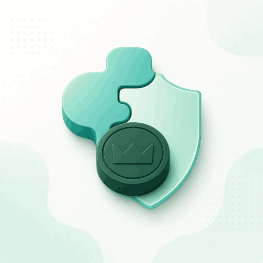 Extension privacy hero - puzzle piece, shield and checkers mark